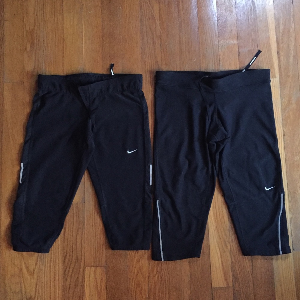 Nike Dri-Fit running tights capris 2 pair